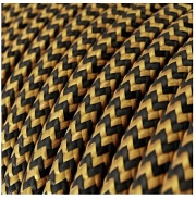 Cable textil dorado y negro